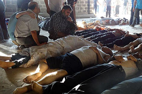 Civiles asesinados indiscriminadamente por el gobierno de Al-Asad. EL Mundo.