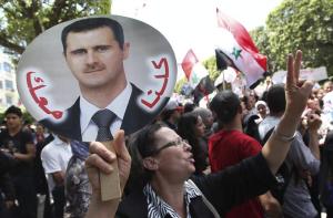 Manifestación a favor de Bachar al Asad en Damasco. EFE